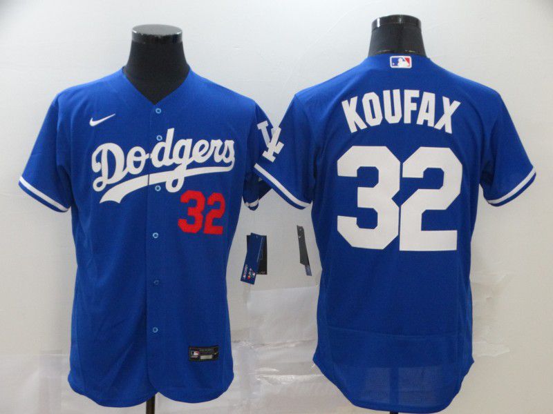 Men Los Angeles Dodgers #32 Koufax Blue Nike Elite MLB Jerseys